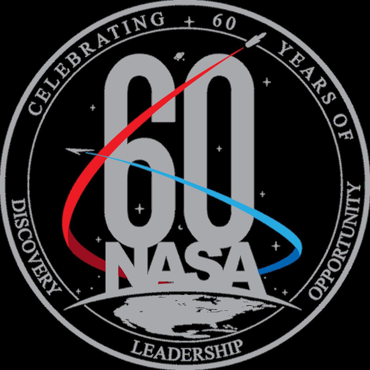 Seal for NASA's 60th anniversary. Silver 150 dpi